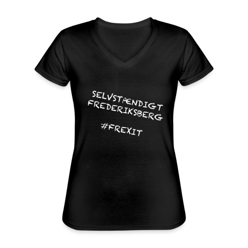 Selvstændigt Frederiksberg #FREXIT - Klassisk dame T-shirt med V-udskæring