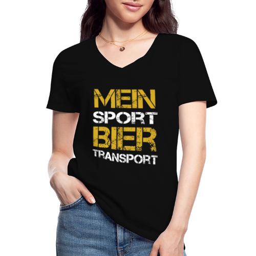Mein Sport Biertransport - Klassisches Frauen-T-Shirt mit V-Ausschnitt