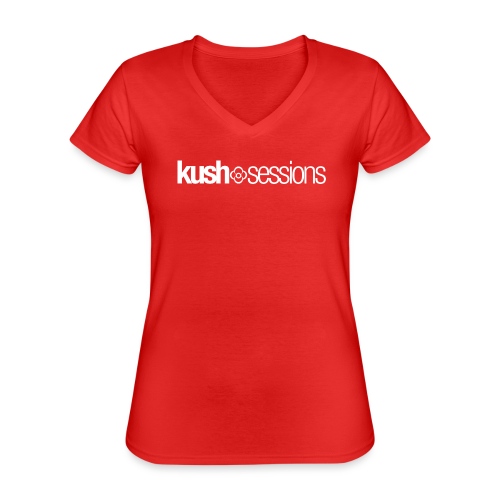 KushSessions (white logo) - Klassiek vrouwen T-shirt met V-hals