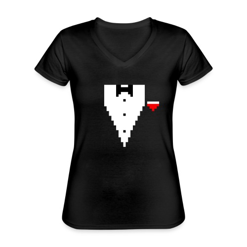 Tuxedo Pixel - Klassisches Frauen-T-Shirt mit V-Ausschnitt