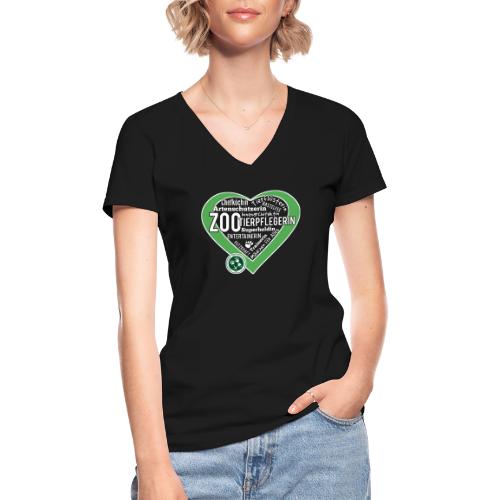 Zootierpflegerin Herz - Klassisches Frauen-T-Shirt mit V-Ausschnitt