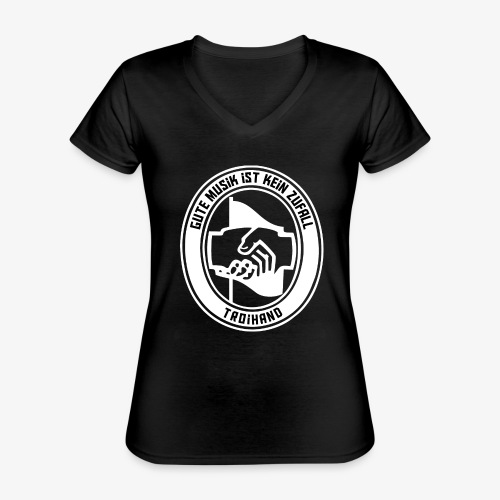 Logo Troihand invertiert - Klassisches Frauen-T-Shirt mit V-Ausschnitt