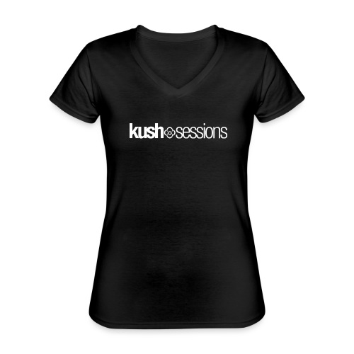 KushSessions (white logo) - Classic Women's V-Neck T-Shirt