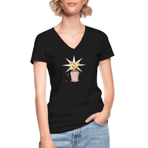 Top Of The Pop(corn)s - Klassisches Frauen-T-Shirt mit V-Ausschnitt
