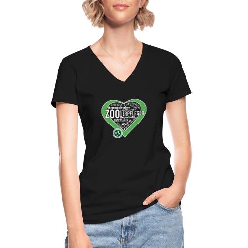 Zootierpfleger Herz - Klassisches Frauen-T-Shirt mit V-Ausschnitt