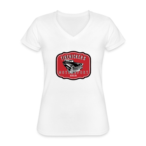 TIREKICKERS Motorsport - Klassisches Frauen-T-Shirt mit V-Ausschnitt