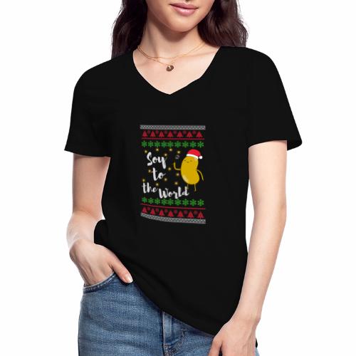 Soy to the world 1 - Klassiek vrouwen T-shirt met V-hals