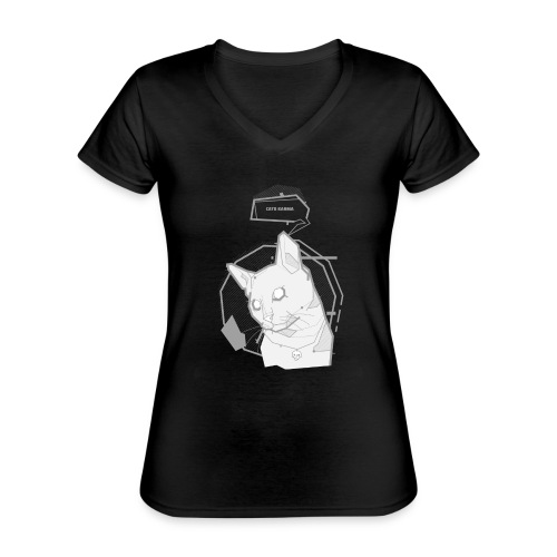 CATS KARMA - Klassisches Frauen-T-Shirt mit V-Ausschnitt