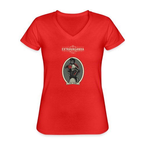 eXtravaganXa - Vintage Series05 - Klassisches Frauen-T-Shirt mit V-Ausschnitt