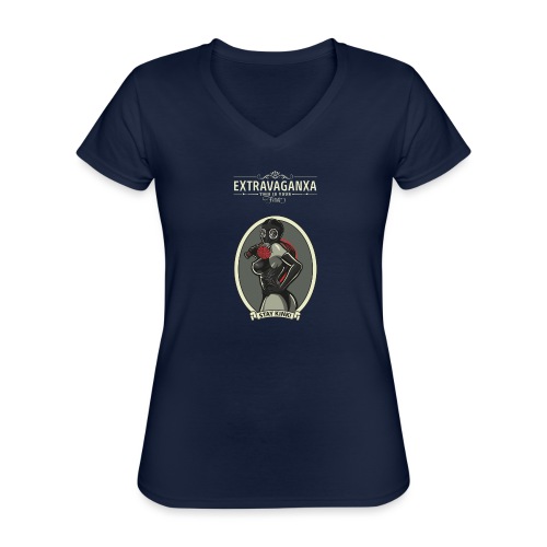 eXtravaganXa - Vintage Series05 - Klassisches Frauen-T-Shirt mit V-Ausschnitt