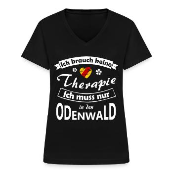 Odenwald Therapie - Frauen-T-Shirt mit V-Ausschnitt - Schwarz - Vorne - Lela (165cm)