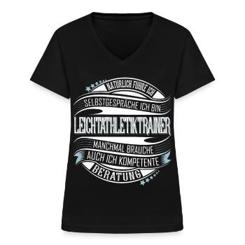 Leichtathletik Trainer - Frauen-T-Shirt mit V-Ausschnitt - Schwarz - Vorne - Lela (165cm)