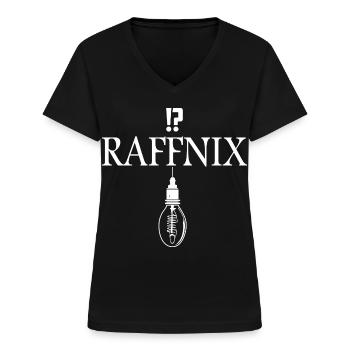 Raffnix Nerd - Frauen-T-Shirt mit V-Ausschnitt - Schwarz - Vorne - Lela (165cm)