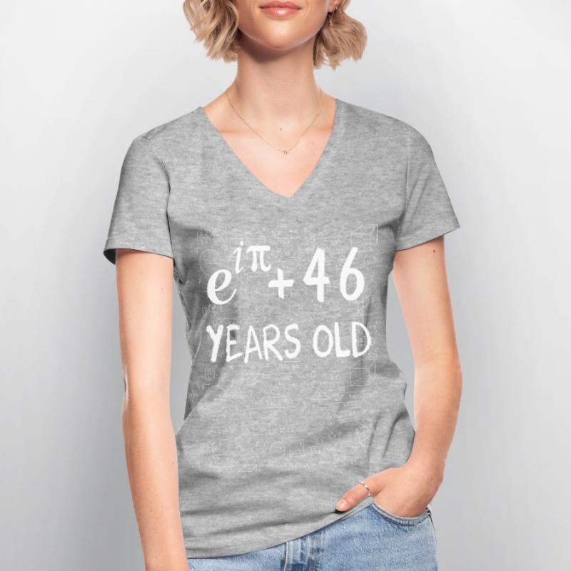 45th birthday 45 years Euler Identity math gift Women's V-neck T-shirt