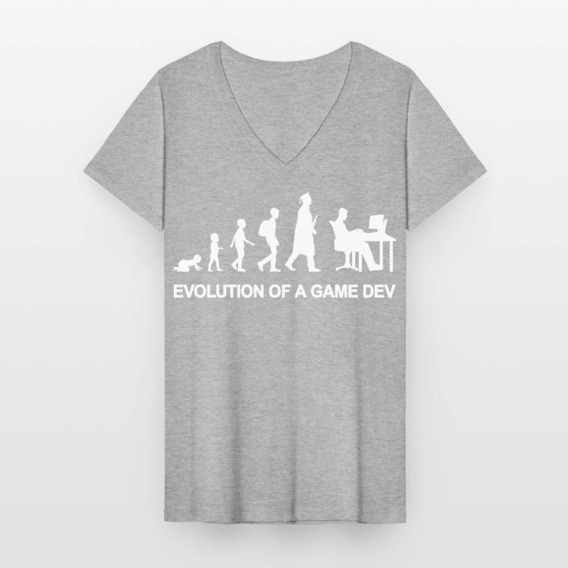 Game Developer Evolution Frauen-T-Shirt mit V-Ausschnitt