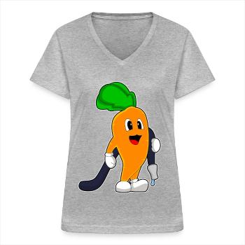 Carrot Firefighter Fire Hose Fire Brigade - Women's V-neck T-shirt - sports grey - Front - Lela (165cm)