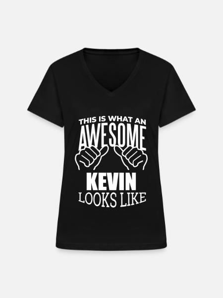 Kevin - T-shirt med V-hals til damer - sort