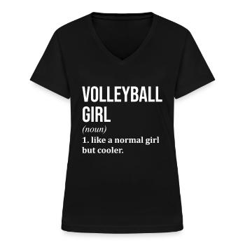 Volleyball Volleyball Volleyball - Frauen-T-Shirt mit V-Ausschnitt - Schwarz - Vorne - Lela (165cm)