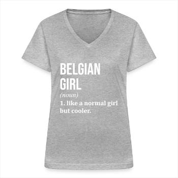 Belgium - Women's V-neck T-shirt - sports grey - Front - Lela (165cm)