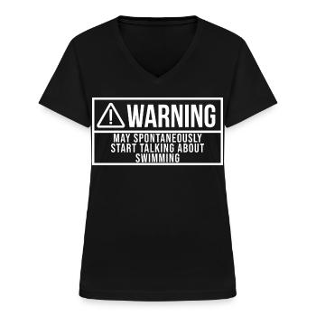 Swimming Swimming Swimming - Women's V-neck T-shirt - black - Front - Lela (165cm)