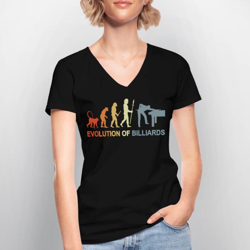 Pool Billard Evolution Frauen-T-Shirt mit V-Ausschnitt
