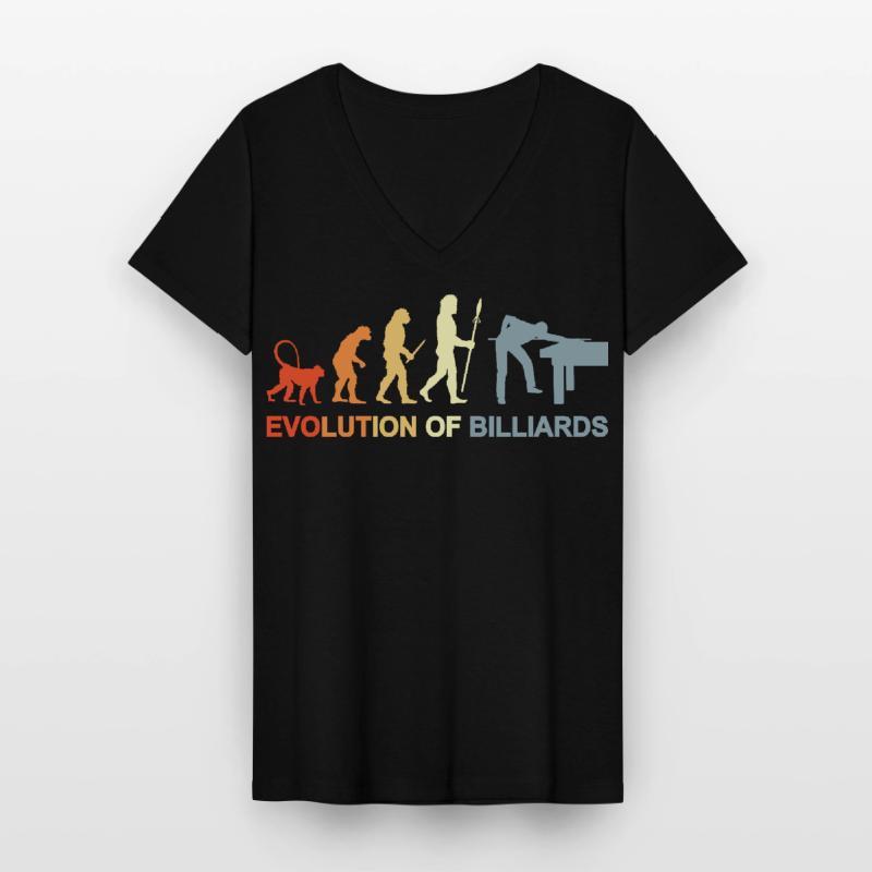 Pool Billard Evolution Frauen-T-Shirt mit V-Ausschnitt