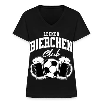 Lecker Bierchen Club Fußball - Frauen-T-Shirt mit V-Ausschnitt - Schwarz - Vorne - Lela (165cm)