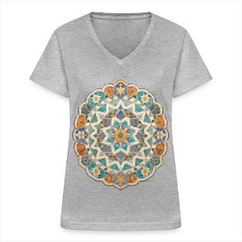Marokkaner Marokko Marokkanisch Marokkanerin - Frauen-T-Shirt mit V-Ausschnitt - Grau meliert - Vorne - Lela (165cm)