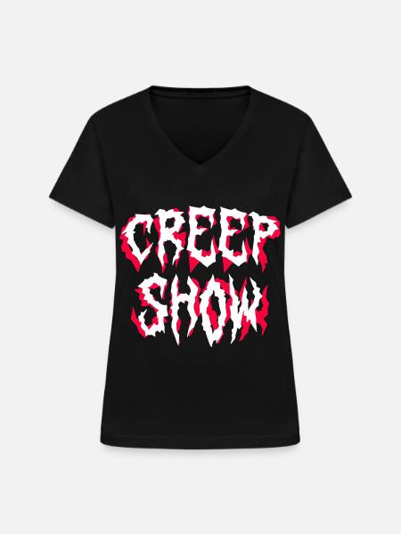Grusel-Show - Frauen-T-Shirt mit V-Ausschnitt - Schwarz