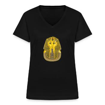Pharao - Frauen-T-Shirt mit V-Ausschnitt - Schwarz - Vorne - Lela (165cm)
