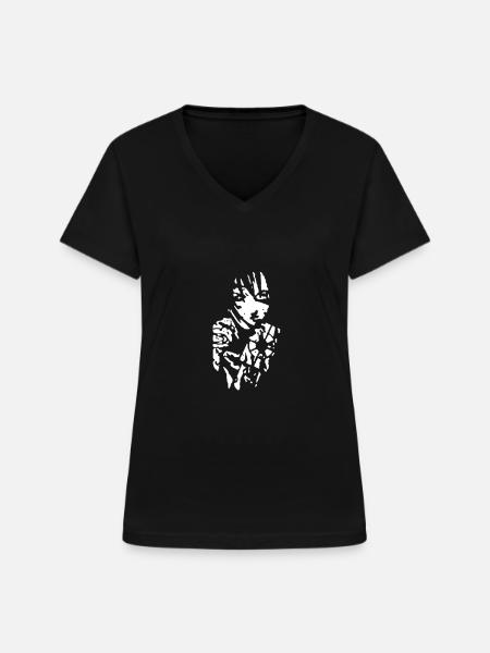 Label DGS - Frauen-T-Shirt mit V-Ausschnitt - Schwarz