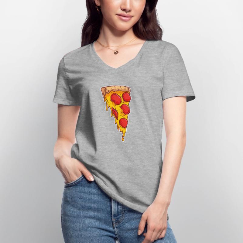 Pizza Kruste Scheibe Pizza Pie Maker Bäcker Frauen-T-Shirt mit V-Ausschnitt