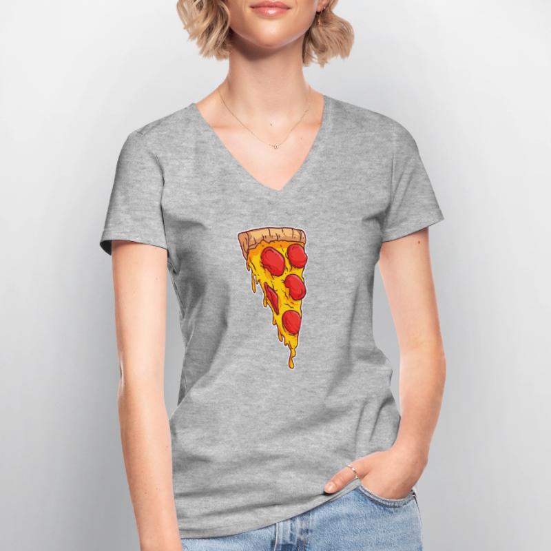 Pizza Kruste Scheibe Pizza Pie Maker Bäcker Frauen-T-Shirt mit V-Ausschnitt