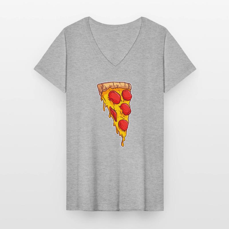 Pizza Kruste Scheibe Pizza Pie Maker Bäcker Frauen-T-Shirt mit V-Ausschnitt
