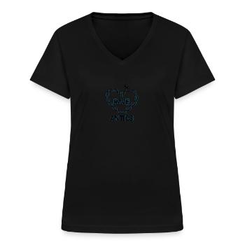 Techno Tourist Alien DJ Rave EDM Festival Outfit - Frauen-T-Shirt mit V-Ausschnitt - Schwarz - Vorne - Lela (165cm)
