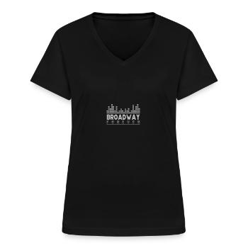 Broadway Forever - Musical - T-shirt med V-hals til damer - sort - Foran - Lela (165cm)