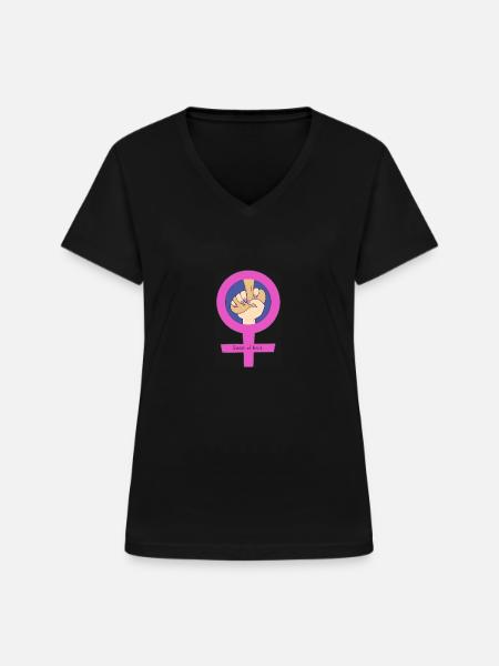 Queen - Frauen-T-Shirt mit V-Ausschnitt - Schwarz