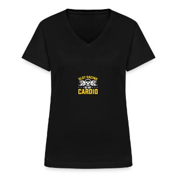 RC Car Track Slot Car Racing RC Racing - Frauen-T-Shirt mit V-Ausschnitt - Schwarz - Vorne - Lela (165cm)