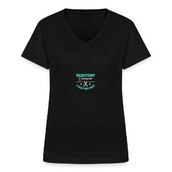 Urologue après vasectomie - T-shirt col V Femme - noir - Devant - Lela (165cm)