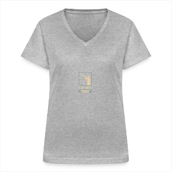 Skeet Shooting Shooting - Frauen-T-Shirt mit V-Ausschnitt - Grau meliert - Vorne - Lela (165cm)