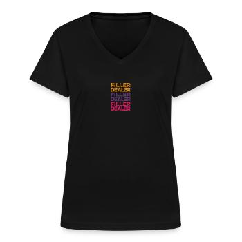 Filler Dealer Lip Filler Funny Aesthetics Sweat - Women's V-neck T-shirt - black - Front - Lela (165cm)