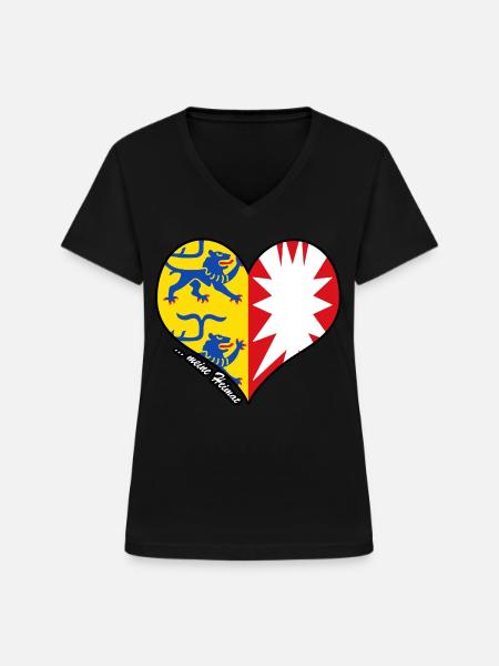 meine Heimat - Schleswig-Holstein - Frauen-T-Shirt mit V-Ausschnitt - Schwarz
