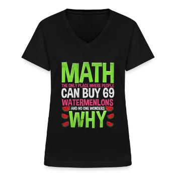 maths - Women's V-neck T-shirt - black - Front - Lela (165cm)