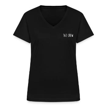 161 crew - Frauen-T-Shirt mit V-Ausschnitt - Schwarz - Vorne - Lela (165cm)