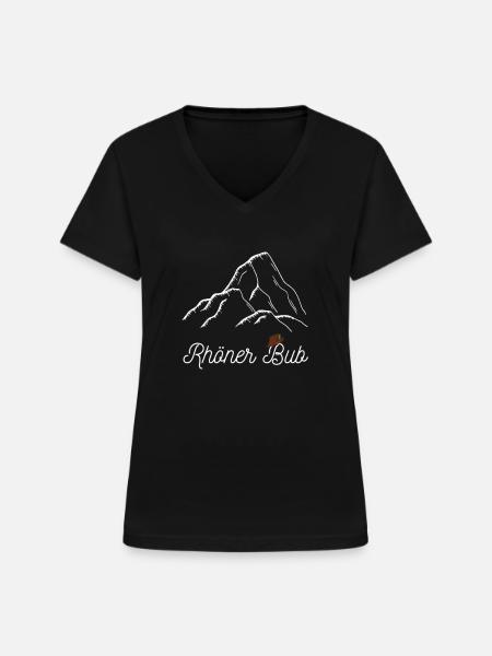 Rhöner Bub - Region Rhön Gebirge - Frauen-T-Shirt mit V-Ausschnitt - Schwarz