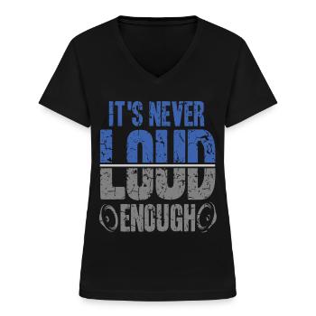 Car Audio Sound System Loudspeakers Loud bass - Women's V-neck T-shirt - black - Front - Lela (165cm)