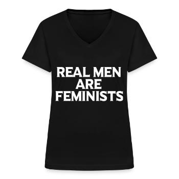 Feminismus Feministin Feminist Geschenk - Frauen-T-Shirt mit V-Ausschnitt - Schwarz - Vorne - Lela (165cm)