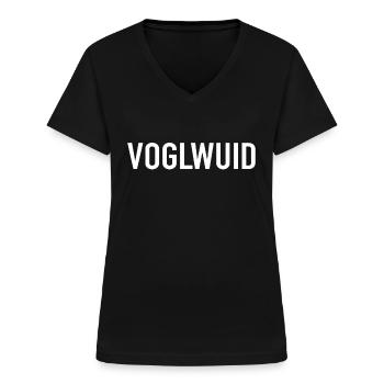 Voglwuid - Dialekt Spruch Bayrische Sprüche - Frauen-T-Shirt mit V-Ausschnitt - Schwarz - Vorne - Lela (165cm)
