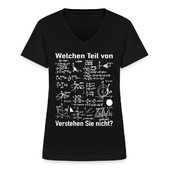Mathe Witz - Mathematiker Mathematik Lehrer - Frauen-T-Shirt mit V-Ausschnitt - Schwarz - Vorne - Lela (165cm)