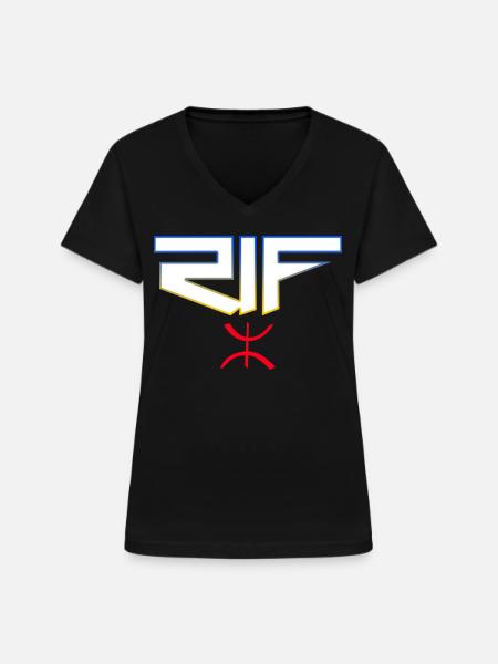 Rif - Frauen-T-Shirt mit V-Ausschnitt - Schwarz